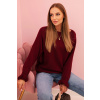 Legínovo Dámsky sveter z mohéru s nariasenými rukávmi a výstrihom na chrbte hnedý Farba: Bordová, Veľkosť: UNI Legínovo Dámsky sveter z mohéru s nariasenými rukávmi a výstrihom na chrbte hnedý Farba: Bordová, Veľkosť: UNI