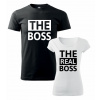 Tričká pre páry The Boss / The Real Boss Biela dámske - L, Čierne pánske - XXL ZĽAVA (Tričká pre páry, zaľúbených, pre dvoch, partnerské tričká s potlačou.) Tričká pre páry The Boss / The Real Boss Biela dámske - L, Čierne pánske - XXL ZĽAVA (Tričká pre páry, zaľúbených, pre dvoch, partnerské tričká s potlačou.)