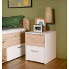 Nočný stolík Kul 38x48x42 cm, biely a dub artisan Nočný stolík Kul 38x48x42 cm, biely a dub artisan
