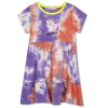 Dievčenské šaty - KUGO TM7216, oranžová/ fialová Farba: Mix farieb, Veľkosť: 122 Dievčenské šaty - KUGO TM7216, oranžová/ fialová Farba: Mix farieb, Veľkosť: 122