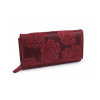 Dámska peňaženka kožená s kvetmi - 1 ks 12 červená Dámska peňaženka kožená s kvetmi - 1 ks 12 červená
