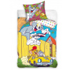 Detské obliečky Tom a Jerry V žltom kabriolete 140x200/70x90 cm Detské obliečky Tom a Jerry V žltom kabriolete 140x200/70x90 cm