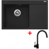Sinks Rim 780 L Metalblack + Vitalia, čierna, matná Sinks Rim 780 L Metalblack + Vitalia, čierna, matná