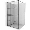 Mexen Kioto+, sprchová zástena Walk-In s poličkou a vešiakom 110 x 200 cm, 8mm číre sklo čierny vzor, grafitový profil, 800-110-121-66-77 Mexen Kioto+, sprchová zástena Walk-In s poličkou a vešiakom 110 x 200 cm, 8mm číre sklo čierny vzor, grafitový profil, 800-110-121-66-77