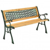 Záhradná lavička 122 cm, drevo/liatina, 2-miestna Záhradná lavička 122 cm, drevo/liatina, 2-miestna