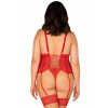Obsessive Sexy komplet Blossmina Červená 6XL/7XL Obsessive Sexy komplet Blossmina Červená 6XL/7XL