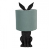 Clayre & Eef Čierna stolná lampa králik so zeleným tienidlom Rabbi - Ø 20*43 cm - Clayre & Eef Clayre & Eef Čierna stolná lampa králik so zeleným tienidlom Rabbi - Ø 20*43 cm - Clayre & Eef