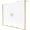 Mexen Velar Duo 2-krídlová zasúvacia vaňová zástena 190 x 150 cm, matné sklo, zlatá kartáčovaná - 896-190-000-32-55 Mexen Velar Duo 2-krídlová zasúvacia vaňová zástena 190 x 150 cm, matné sklo, zlatá kartáčovaná - 896-190-000-32-55