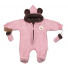 Oteplená pletená kombinéza s rukavičkami Teddy Bear Baby Nellys dvojvrstvová hnedá Oteplená pletená kombinéza s rukavičkami Teddy Bear Baby Nellys dvojvrstvová hnedá