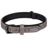 Flamingo Collar Patti Grey - elegantný obojok pre psa, podšitý, ekokoža a neoprén, reliéfny vzor, šedá - XL Flamingo Collar Patti Grey - elegantný obojok pre psa, podšitý, ekokoža a neoprén, reliéfny vzor, šedá - XL