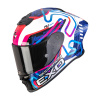 Integrální helma Scorpion Exo-R1 Evo II Air Cornering bílá/modrá/růžová M Integrální helma Scorpion Exo-R1 Evo II Air Cornering bílá/modrá/růžová M