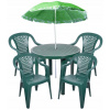 Plastová sada záhradného nábytku 4+1 + dáždnik. Plastová sada záhradného nábytku 4+1 + dáždnik.