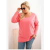 Kesi Dámska blúzka Plus Size s lodičkovým výstrihom ružová Kesi Dámska blúzka Plus Size s lodičkovým výstrihom ružová
