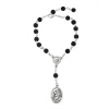 Náramek s korálky a medailonkem sv. Kryštof - Černá Náramek s korálky a medailonkem sv. Kryštof - Černá
