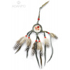 ADANITO VOLS0006 - Indiánsky kožený lapač snov s pierkami a korálkami ADANITO VOLS0006 - Indiánsky kožený lapač snov s pierkami a korálkami