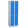 MEVA-TEC Šatní skříň dělená š 600 mm - šedo/modrá MEVA-TEC Šatní skříň dělená š 600 mm - šedo/modrá