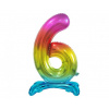 Godan Samostojaci fóliový balón 6 dúhový 74 cm Godan Samostojaci fóliový balón 6 dúhový 74 cm