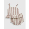 GAP Baby pruhovaný set peplum Béžová 3-6M GAP Baby pruhovaný set peplum Béžová 3-6M