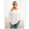 Kesi Dámska blúzka Plus Size s lodičkovým výstrihom biela Kesi Dámska blúzka Plus Size s lodičkovým výstrihom biela