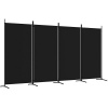 vidaXL 4-panelový paraván čierny 346 x 180 cm látkový