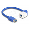 Delock Kabel USB 5 Gbps Keystone modulu ze zásuvky Typ-A na zásuvku Typ-A, pravoúhlý, 90°, 20 cm, modrý Delock Kabel USB 5 Gbps Keystone modulu ze zásuvky Typ-A na zásuvku Typ-A, pravoúhlý, 90°, 20 cm, modrý