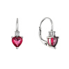 Strieborné visiace náušnice srdiečka 11650.3 ruby Strieborné visiace náušnice srdiečka 11650.3 ruby