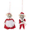 Vianočné ozdoby Peo myšky Mikuláš a pani Mikulášová, 2 ks Vianočné ozdoby Peo myšky Mikuláš a pani Mikulášová, 2 ks