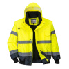 PORTWEST C465 / Bunda Bomber Hi-Vis Contrast - žltá XS PORTWEST C465 / Bunda Bomber Hi-Vis Contrast - žltá XS