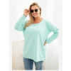 Kesi Dámska blúzka Plus Size s lodičkovým výstrihom mentolová Kesi Dámska blúzka Plus Size s lodičkovým výstrihom mentolová