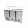 Maxima Trojdverový pizza stôl s kamennou doskou - 137 cm - 400 l - vrátane skleneného krytu Maxima Trojdverový pizza stôl s kamennou doskou - 137 cm - 400 l - vrátane skleneného krytu