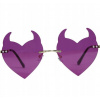 Guirca Okuliare Fialové srdcia s rožkami Guirca Okuliare Fialové srdcia s rožkami