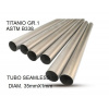 GPR Titanium seamless Gr.1 TUBE AISI Tig GPR TU.T.2 Brushed Stainless steel L.100cm D.35mm x 1mm GPR Titanium seamless Gr.1 TUBE AISI Tig GPR TU.T.2 Brushed Stainless steel L.100cm D.35mm x 1mm