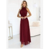 Numoco 636-1 VERONICA luxusné dlhé šaty s brokátovým akcentom a elegantným strihom - vínové Numoco 636-1 VERONICA luxusné dlhé šaty s brokátovým akcentom a elegantným strihom - vínové