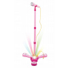 Mikrofón karaoke ružový plast na batérie so svetlom Mikrofón karaoke ružový plast na batérie so svetlom