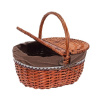 Prút. piknikový košík ovál tm. hnedá s rúčkou tm.hnedá látka 46x36x21x42cm Prút. piknikový košík ovál tm. hnedá s rúčkou tm.hnedá látka 46x36x21x42cm