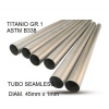GPR Titanium seamless Gr.1 TUBE AISI Tig GPR TU.T.3 Brushed Stainless steel L.100cm D.45mm x 1mm GPR Titanium seamless Gr.1 TUBE AISI Tig GPR TU.T.3 Brushed Stainless steel L.100cm D.45mm x 1mm