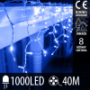 Vianočná led svetelná záclona vonkajšia - programy - 1000led - 40m - modrá Vianočná led svetelná záclona vonkajšia - programy - 1000led - 40m - modrá