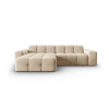 Béžová zamatová rohová pohovka (ľavý roh) Kendal - Micadoni Home Béžová zamatová rohová pohovka (ľavý roh) Kendal - Micadoni Home