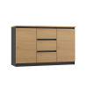 Komoda 2D3S 120 Antracit + dub artisan doska Komoda 2D3S 120 Antracit + dub artisan doska