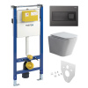 Mereo WC set - Smart flush rimless WC hranaté, modul pre sadrokartón, čierne hranaté tlačidlo MM02NSETRT331 Mereo WC set - Smart flush rimless WC hranaté, modul pre sadrokartón, čierne hranaté tlačidlo MM02NSETRT331