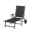 SUN GARDEN ASS COMFORT lehátko hliníkové - strieborné + čierne SUN GARDEN ASS COMFORT lehátko hliníkové - strieborné + čierne