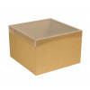 Darčeková krabica s priehľadným vekom 300x300x200/35 mm, hnedá - kraft Darčeková krabica s priehľadným vekom 300x300x200/35 mm, hnedá - kraft