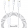 Baseus CAMLTYS-02 Superior Fast Charging Datový Kabel 3v1 USB-C, Lightning, MicroUSB 1.5m White Baseus CAMLTYS-02 Superior Fast Charging Datový Kabel 3v1 USB-C, Lightning, MicroUSB 1.5m White