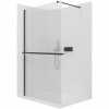 CERANO - Sprchová zástena Walk-in Onyx Cube Ľ/P - 8 mm + polička/držiak na uteráky - hranatá vzpera - čierna matná, ryhované sklo - 50x200 cm CERANO - Sprchová zástena Walk-in Onyx Cube Ľ/P - 8 mm + polička/držiak na uteráky - hranatá vzpera - čierna matná, ryhované sklo - 50x200 cm