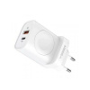 Cestovná nabíjačka VEGER USB A + Type-C + bezdrôtová nabíjačka kompatibilná s Apple Watch PD QC3.0 3A 25W W002E biela Cestovná nabíjačka VEGER USB A + Type-C + bezdrôtová nabíjačka kompatibilná s Apple Watch PD QC3.0 3A 25W W002E biela