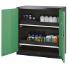 Skriňa na chemikálie Systema-T CS-102, korpus antracitový, krídlové dvere zelené, 2 výsuvné vane Skriňa na chemikálie Systema-T CS-102, korpus antracitový, krídlové dvere zelené, 2 výsuvné vane