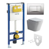 Mereo WC set - Smart flush rimless WC hranaté, modul pre sadrokartón, chróm hranaté tlačidlo matné MM02NSETRT321 Mereo WC set - Smart flush rimless WC hranaté, modul pre sadrokartón, chróm hranaté tlačidlo matné MM02NSETRT321