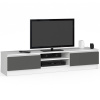 Bývaj s nami SK, Dizajnový TV stolík ROMANA160, biely / grafit LTD Bývaj s nami SK, Dizajnový TV stolík ROMANA160, biely / grafit LTD