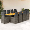11dílný zahradní bistro set s poduškami šedý polyratan 3277279 11dílný zahradní bistro set s poduškami šedý polyratan 3277279