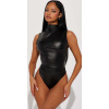 Čierne body s vysokým golierom z umelej kože #Veľkosť L Farba Čierna Čierne body s vysokým golierom z umelej kože #Veľkosť L Farba Čierna